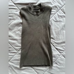 Army, green sleeveless, turtleneck tank